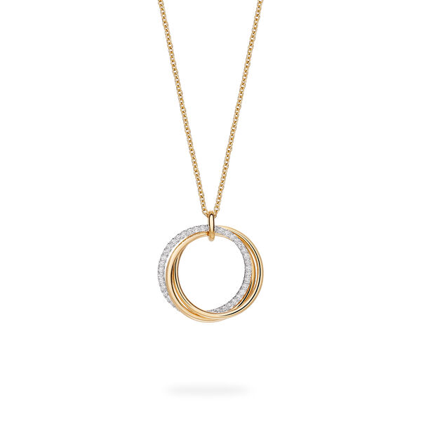Yellow Gold Circle Pendant Necklace, Large
